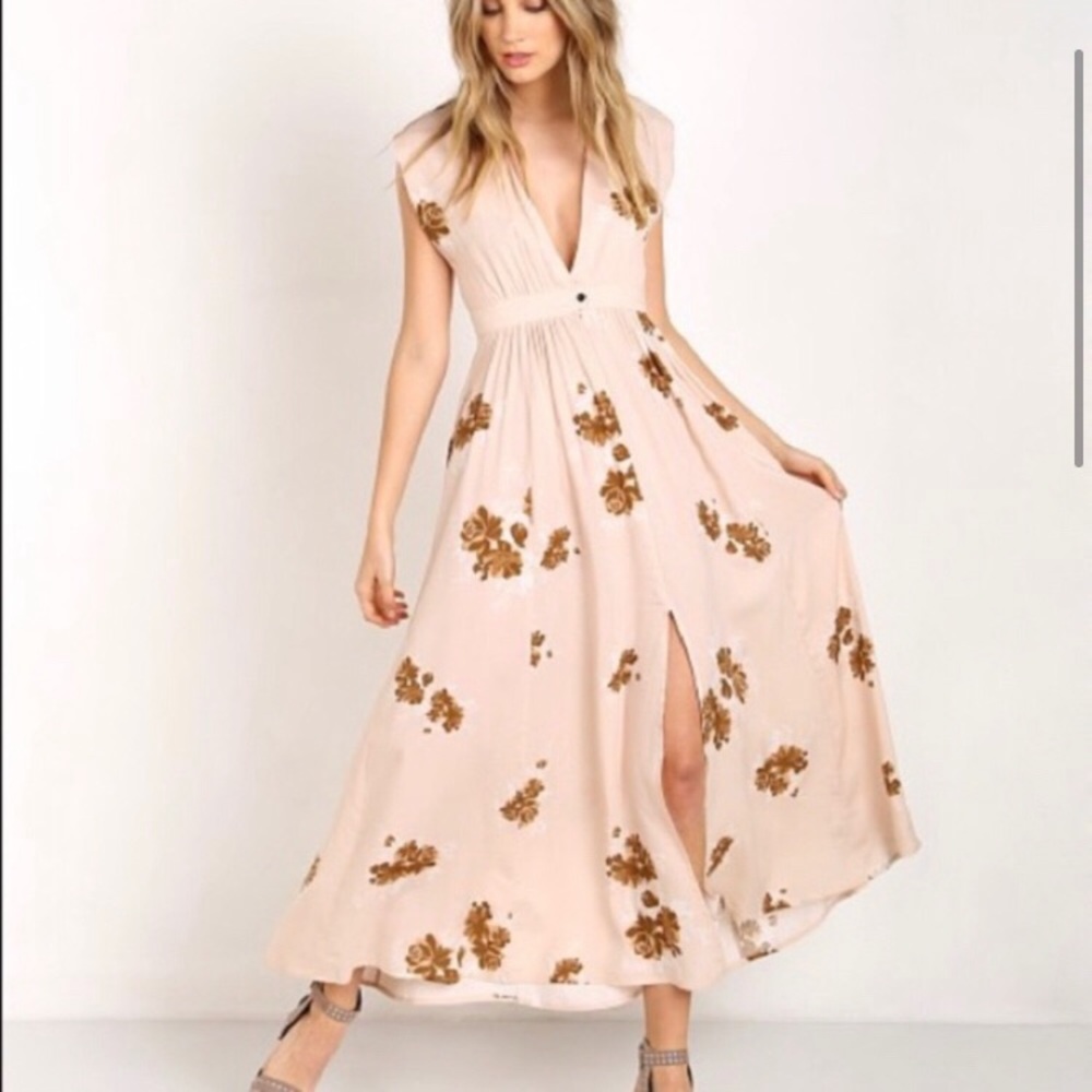 Christy Dawn Rosemary Cream Blush Floral Maxi Dress L